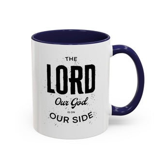 Faith Culture - The Lord is on Our Side Christian Thanksgiving Accent Coffee Mug, 11oz and 15oz 11oz Navy