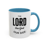 Faith Culture - The Lord is on Our Side Christian Thanksgiving Accent Coffee Mug, 11oz and 15oz 11oz Light Blue
