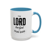 Faith Culture - The Lord is on Our Side Christian Thanksgiving Accent Coffee Mug, 11oz and 15oz 15oz Light Blue