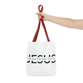 Faith Culture - The Way. The Truth. The Life Christian Tote Bag 13" × 13'' Red