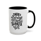 Faith Culture - There’s Always Something to Be Thankful For - Christian Thanksgiving Accent Coffee Mug, 11oz and 15oz 15oz Black