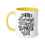 Faith Culture - There's Always Something to Be Thankful For - Christian Thanksgiving Accent Mug, 11oz Yellow 11oz