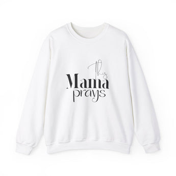 Faith Culture - This Mama Prays - Christian Unisex Heavy Blend™ Crewneck Sweatshirt White