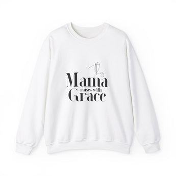 Faith Culture - This Mama Raises with Grace - Christian Unisex Heavy Blend™ Crewneck Sweatshirt White