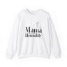 Faith Culture - This Mama Serves with Humility Unisex Heavy Blend™ Crewneck Sweatshirt White
