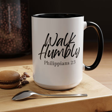 Faith Culture - Walk Humbly - Philippians 2:3 Christian Coffee Mug 15oz Black