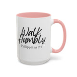 Faith Culture - Walk Humbly - Philippians 2:3 Christian Coffee Mug
