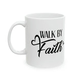 Faith Culture - Walk by Faith - Christian Ceramic Accent Coffee Mug - 11oz