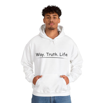 Faith Culture - Way. Truth. Life - Christian Unisex Heavy Blend⢠Hooded Sweatshirt White