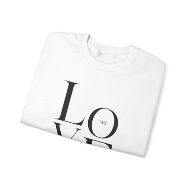 Faith Culture - We Love Because He Loved Us First Christian Unisex Heavy Blend™ Crewneck Sweatshirt