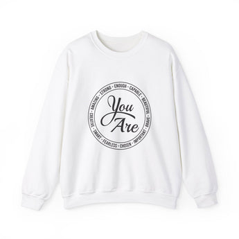Faith Culture - You Are Affirmations - Christian Unisex Heavy Blend™ Crewneck Sweatshirt White