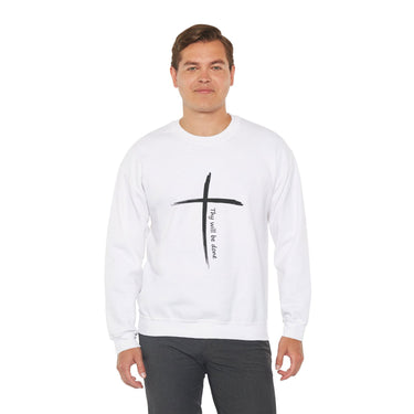 Faith Culture - Your Will Be Done - Christian Unisex Heavy Blend™ Crewneck Sweatshirt White