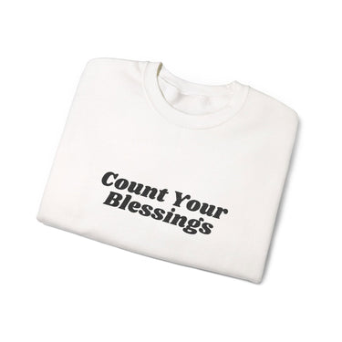 Faith Culture Count Your Blessings Unisex Heavy Blend Crewneck Sweatshirt Christian Inspirational Apparel