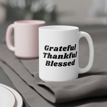 Faith Culture Grateful Thankful Blessed Ceramic Coffee Mug Christian Inspirational Drinkware