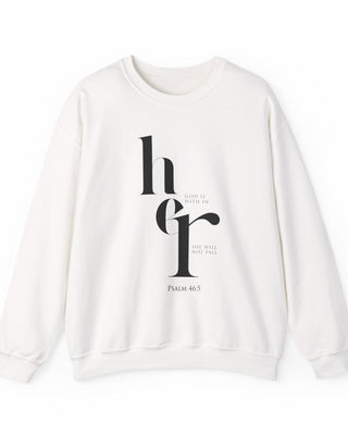 God Is Within Her Sweatshirt | Psalm 46:5 Christian Apparel White