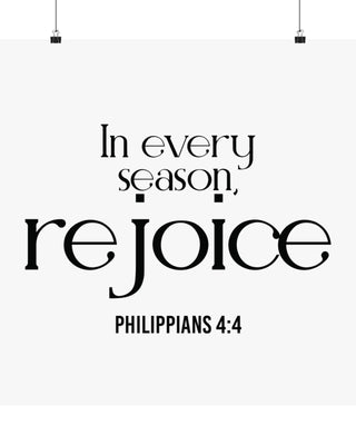 Rejoice Christian Poster | Philippians 4:4 24" x 24" Matte