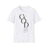 Compassionate and Gracious Christian T-Shirt — Psalm 86:15 in white