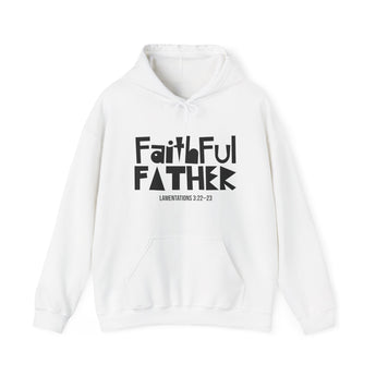 Faithful Father Christian Hoodie – Lamentations 3:22–23 in white | Faith Culture