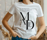 Fearfully and Wonderfully Made Christian T-Shirt — Psalm 139:14 in white
