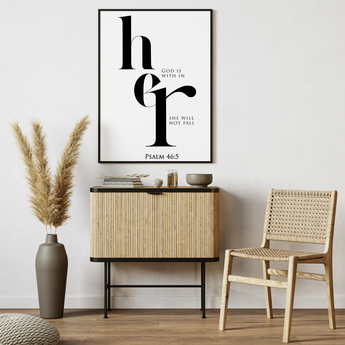 God Is Within Her Christian wall art inspired by Psalm 46:5