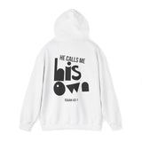 He Calls Me His Own Christian Hoodie – Isaiah 43:1 in white | Faith Culture