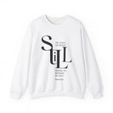 He Leads Me Beside Still Waters Christian Sweatshirt – Psalm 23:2 in white | Faith Culture