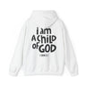 I Am a Child of God Christian Hoodie – 1 John 3:1 in white | Faith Culture