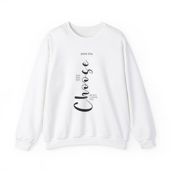 I Chose You Christian Sweatshirt – John 15:16 in white | Faith Culture