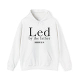 Led by the Father Christian Hoodie – Romans 8:14 in white | Faith Culture