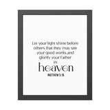 Let Your Light Shine framed Christian wall art inspired by Matthew 5:16