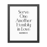 Serve One Another in Love framed Christian wall art inspired by Galatians 5:13