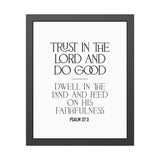 Trust in the Lord and Do Good framed Christian wall art inspired by Psalm 37:3