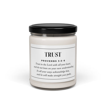 Trust in the Lord Christian soy candle inspired by Proverbs 3:5